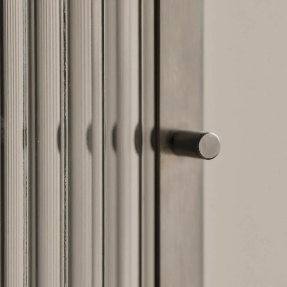 Haze Wandschrank geriffeltes Glas 35x60cm Edelstahl