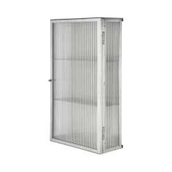 Haze Wandschrank geriffeltes Glas 35x60cm Edelstahl