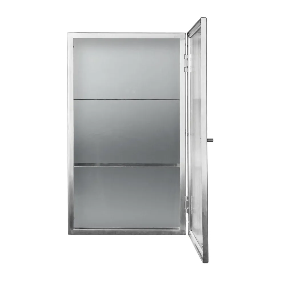 Haze Wandschrank geriffeltes Glas 35x60cm Edelstahl