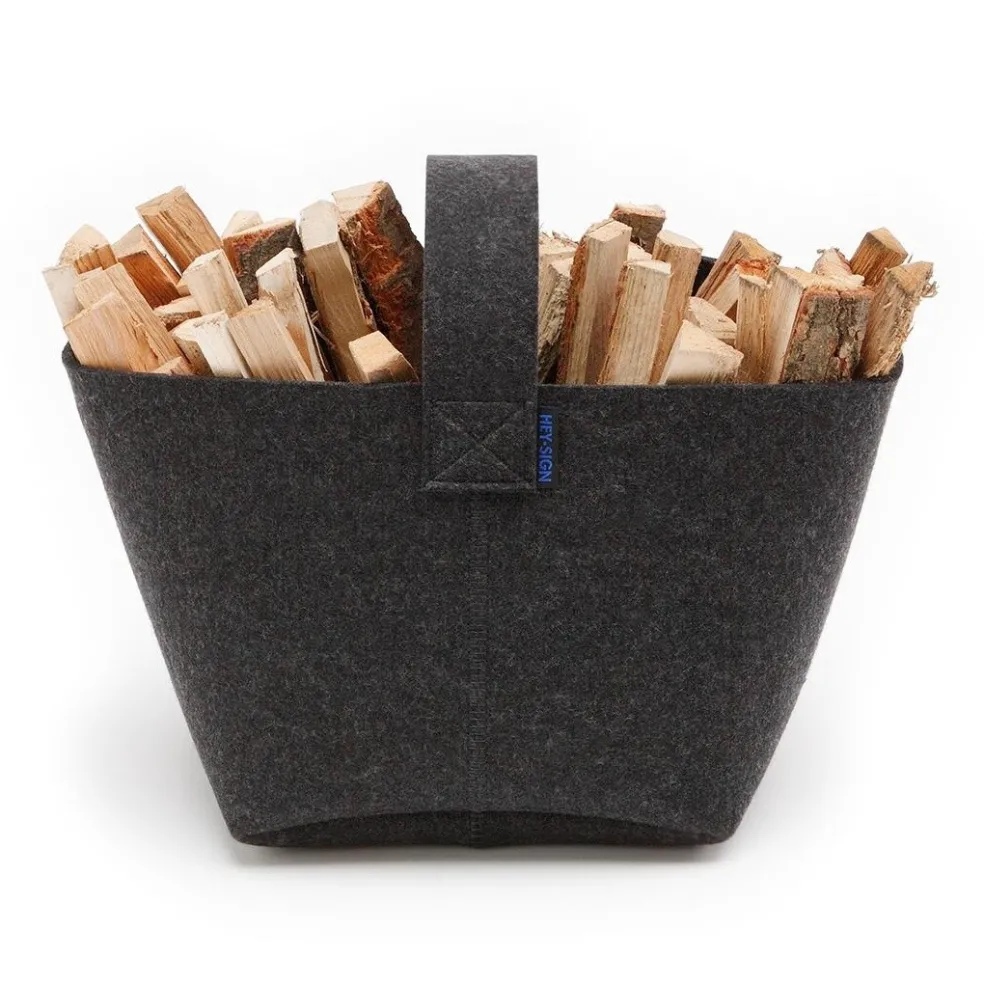 HEY-SIGN Kaminholzkorb aus Filz 26x25cm