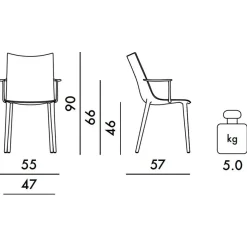 H.H.H. Armlehnstuhl matt