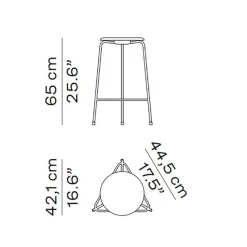 High Dot™ Barhocker Furnier 3 Beine