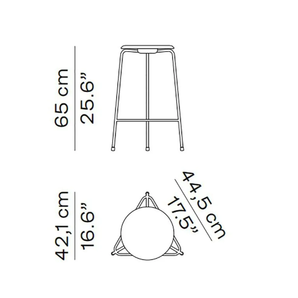High Dot™ Barhocker Furnier 3 Beine