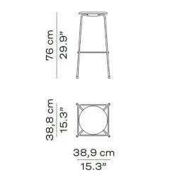 High Dot™ Barhocker Hoch Furnier 4 Beine