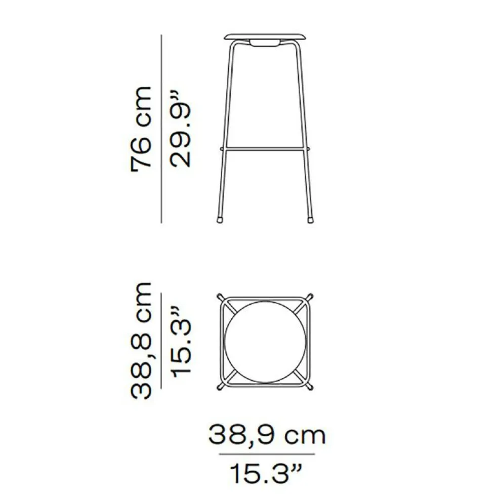 High Dot™ Barhocker Hoch Furnier 4 Beine