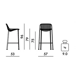 Hiray Gartenbarstuhl 75cm