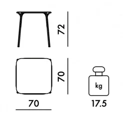 Hiray Gartenesstisch 70x70cm