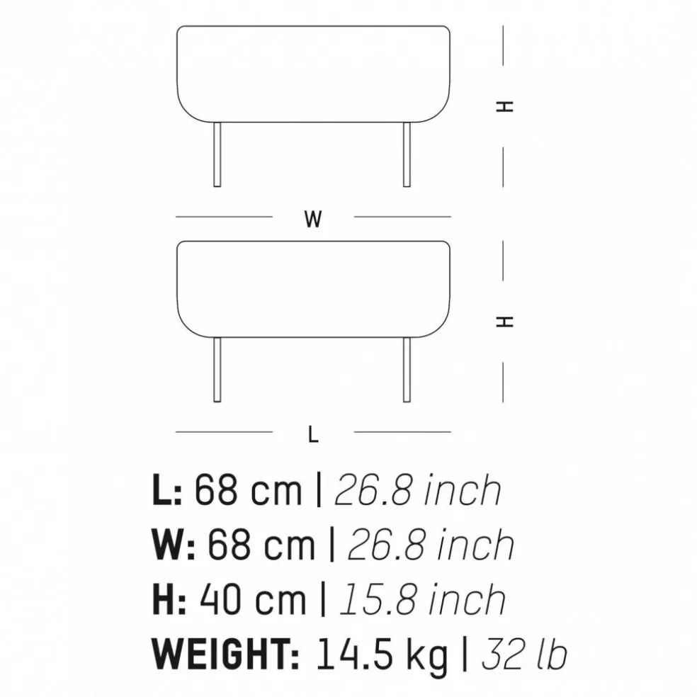 Hoff Pouf 68x68x40cm