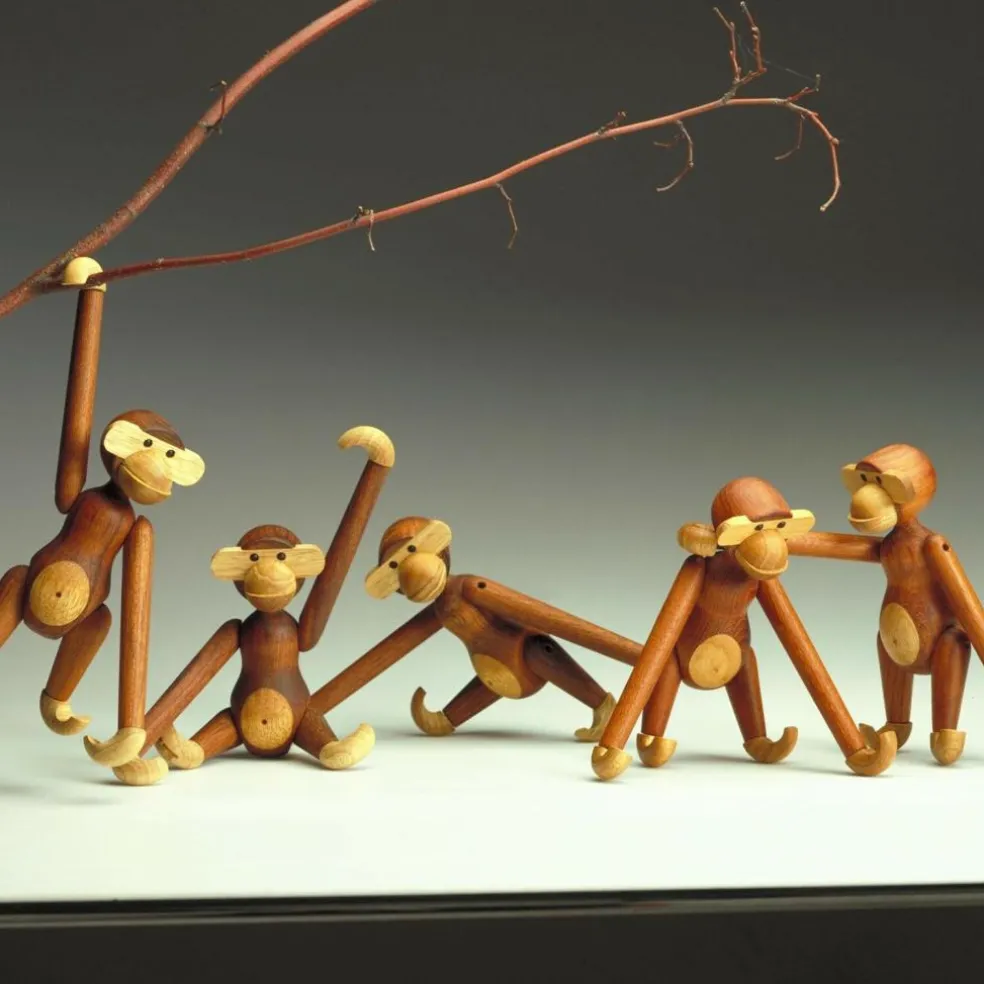 Holzfigur Affe klein Teak