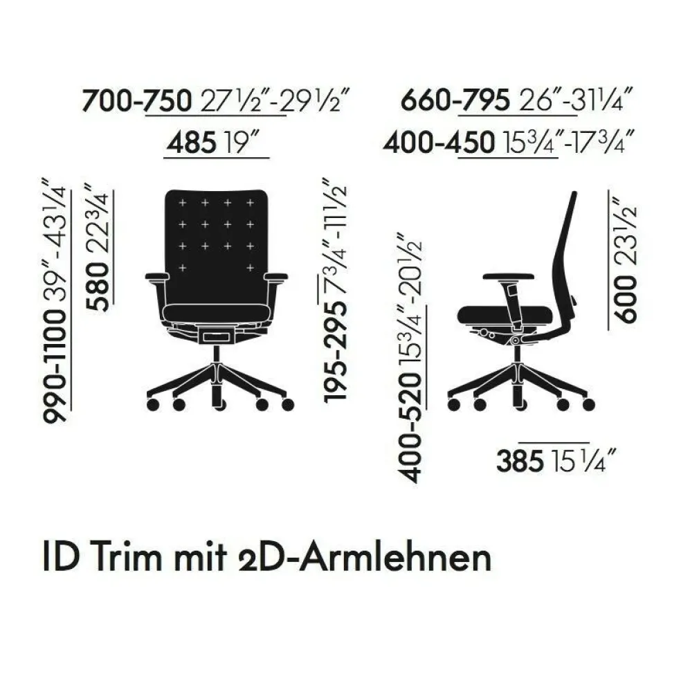 ID Trim Citterio Bürostuhl mit 2D-Armlehnen