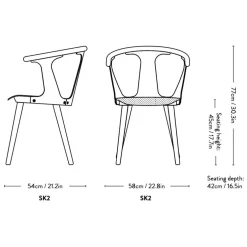 In Between SK2 Stuhl gepolstert Gestell Eiche