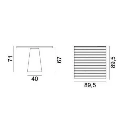 InOut 35 Gartentisch 89.5x89.5x71cm