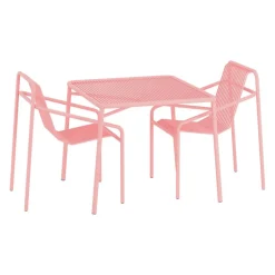 Ivy Gartenset Tisch 90cm + 2 Armlehnstühle