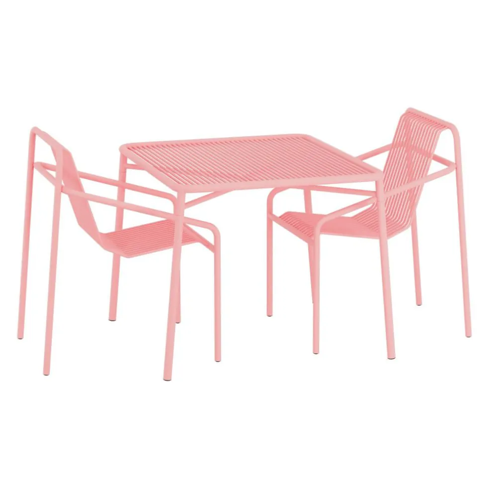 Ivy Gartenset Tisch 90cm + 2 Armlehnstühle