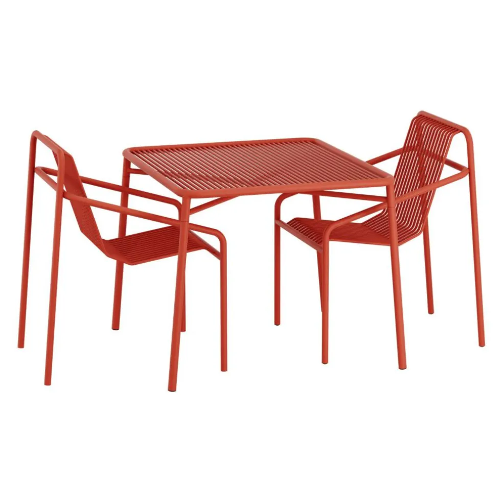 Ivy Gartenset Tisch 90cm + 2 Armlehnstühle