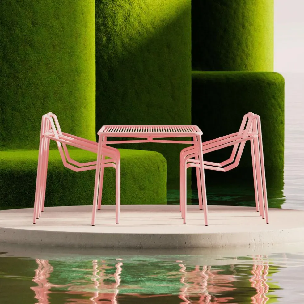 Ivy Gartenset Tisch 90cm + 2 Armlehnstühle