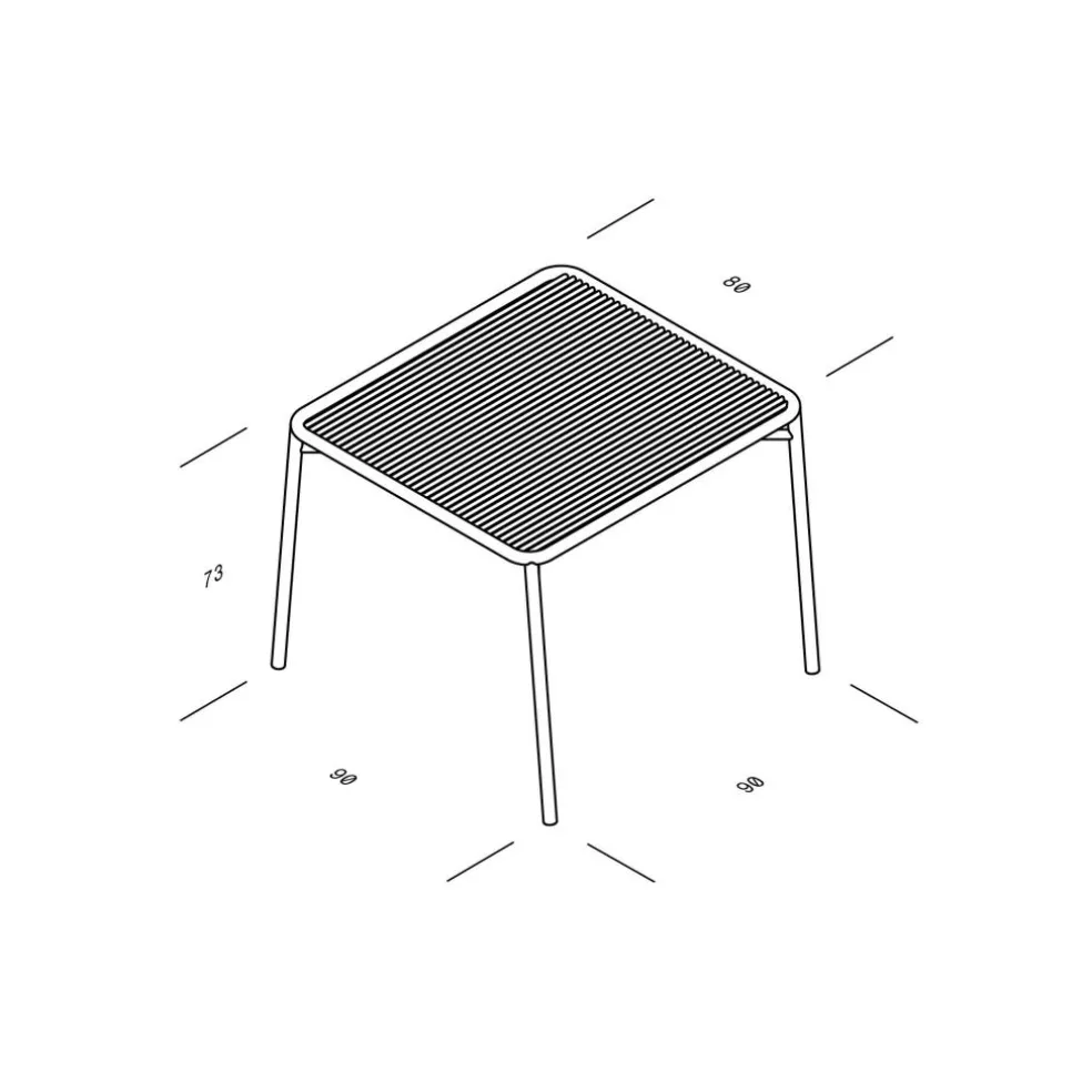 Ivy Gartenset Tisch 90cm + 2 Armlehnstühle