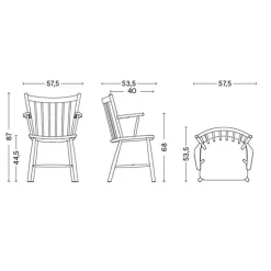 J42 Armlehnstuhl Buche