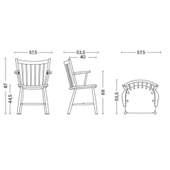 J42 Armlehnstuhl Eiche