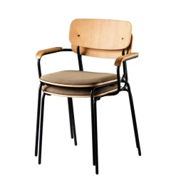 J182 Holmen Armlehnstuhl stapelbar gepolstert