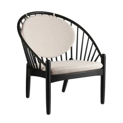J166 Jørna Sessel Stoff Gestell schwarz