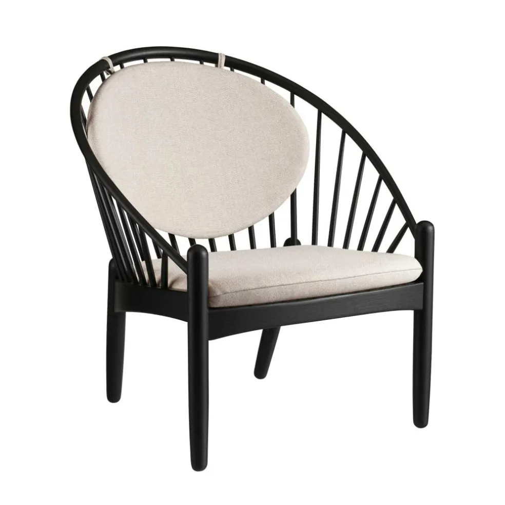 J166 Jørna Sessel Stoff Gestell schwarz