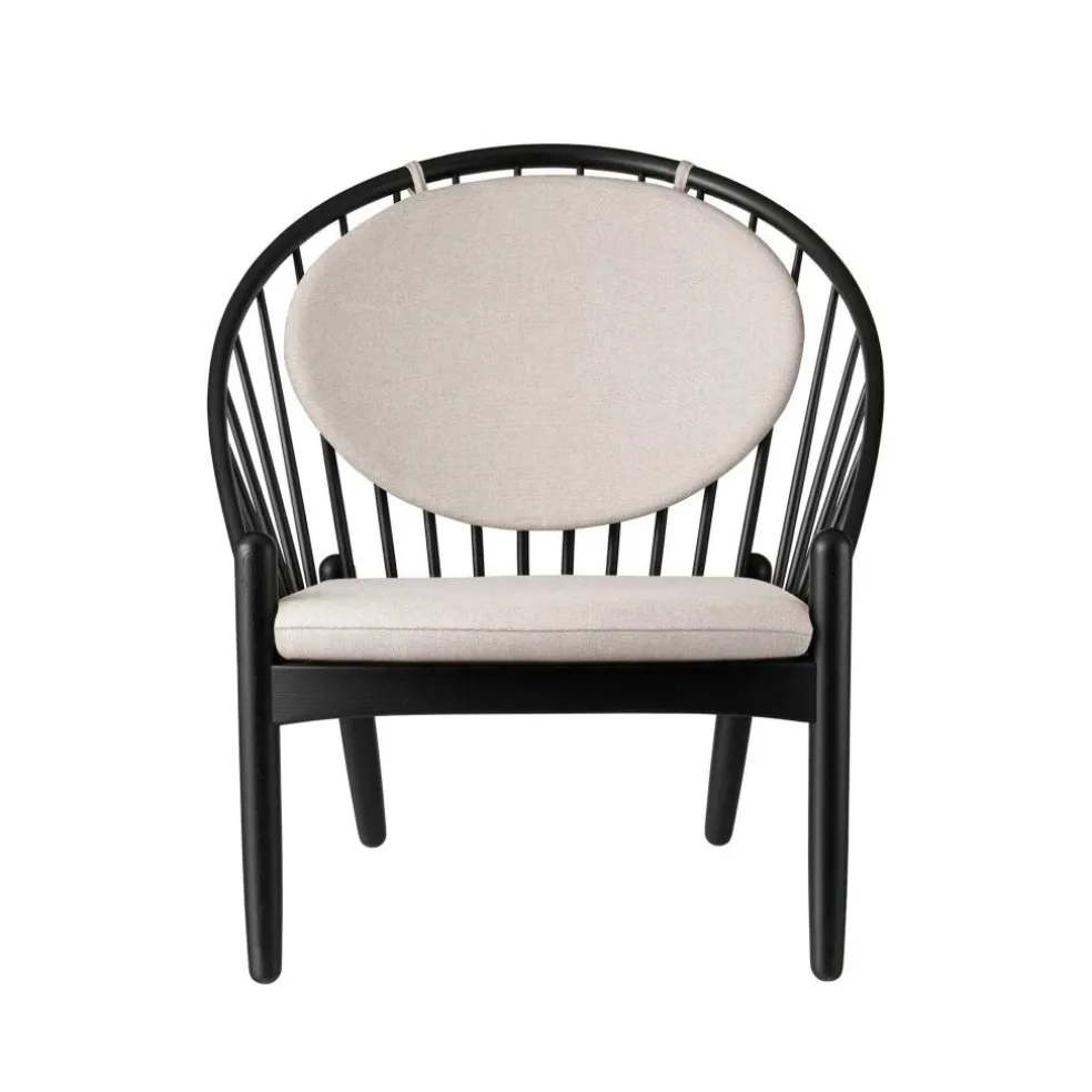 J166 Jørna Sessel Stoff Gestell schwarz