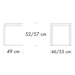 JS. THONET a personal Interpretation by Jil Sander B 97 Serious Beistelltisch 2er Set