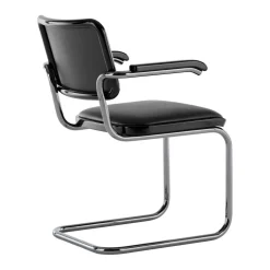JS. THONET a personal Interpretation by Jil Sander S 64 P Serious Freischwinger Armlehnstuhl