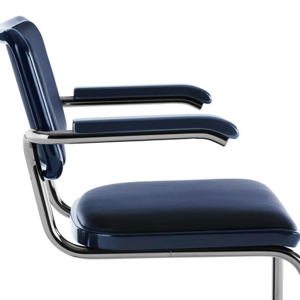 JS. THONET a personal Interpretation by Jil Sander S 64 P Serious Freischwinger Armlehnstuhl