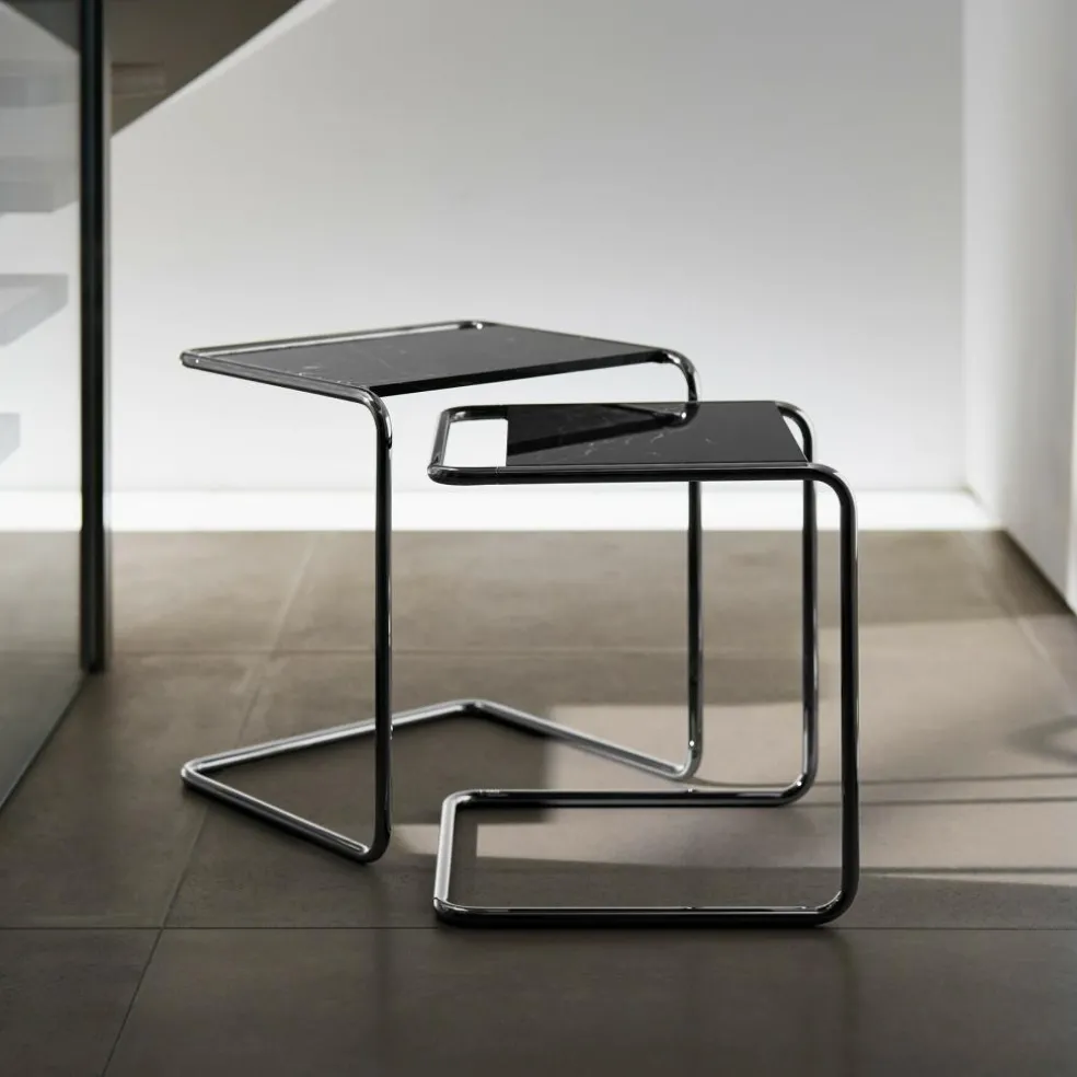 JS. THONET a personal Interpretation by Jil Sander B 97 Serious Beistelltisch 2er Set Marmor