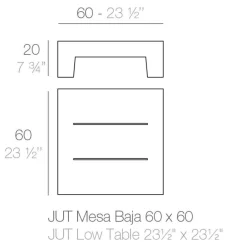 Jut Gartenbeistelltisch 60x60x20cm