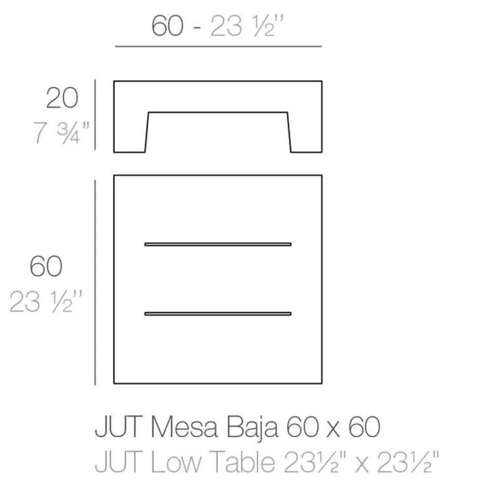 Jut Gartenbeistelltisch 60x60x20cm