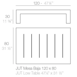 Jut Gartenbeistelltisch 80x120x30cm