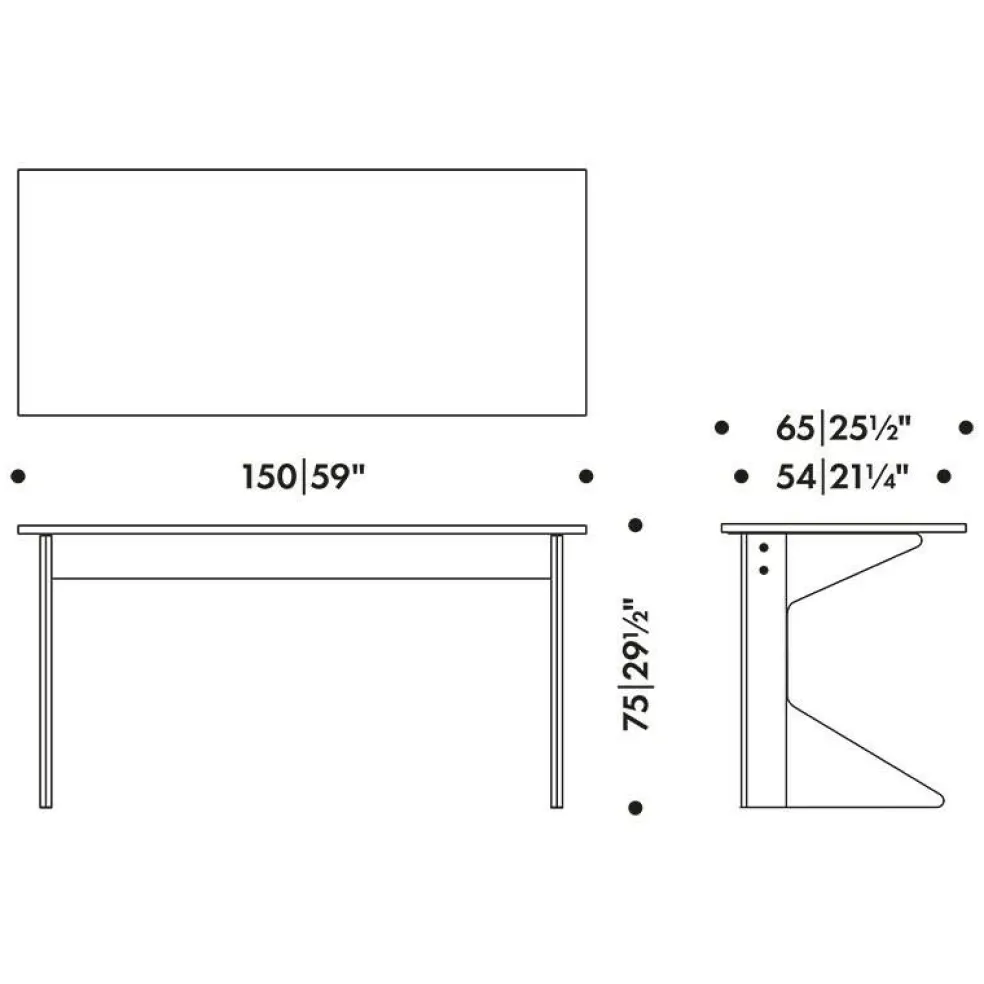 Kaari REB005 Schreibtisch Eiche schwarz