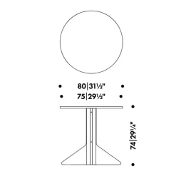 Kaari REB003 Tisch Eiche klar lackiert Ø80cm