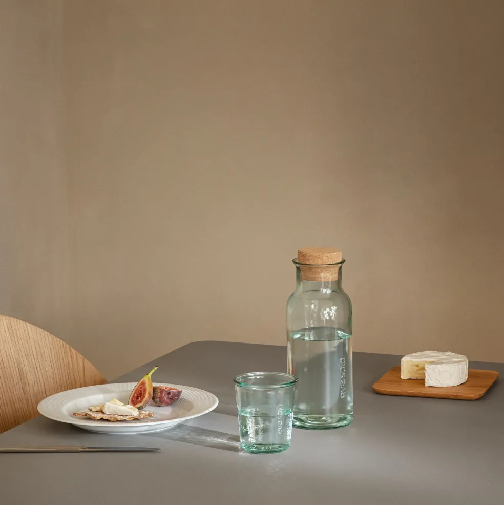 Karaffe mit Kork 1L recycelt