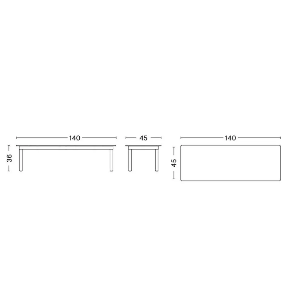 Kofi Couchtisch Gestell Eiche 140x50cm