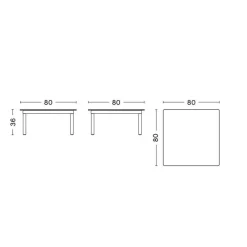 Kofi Couchtisch Nussbaum 80x80cm