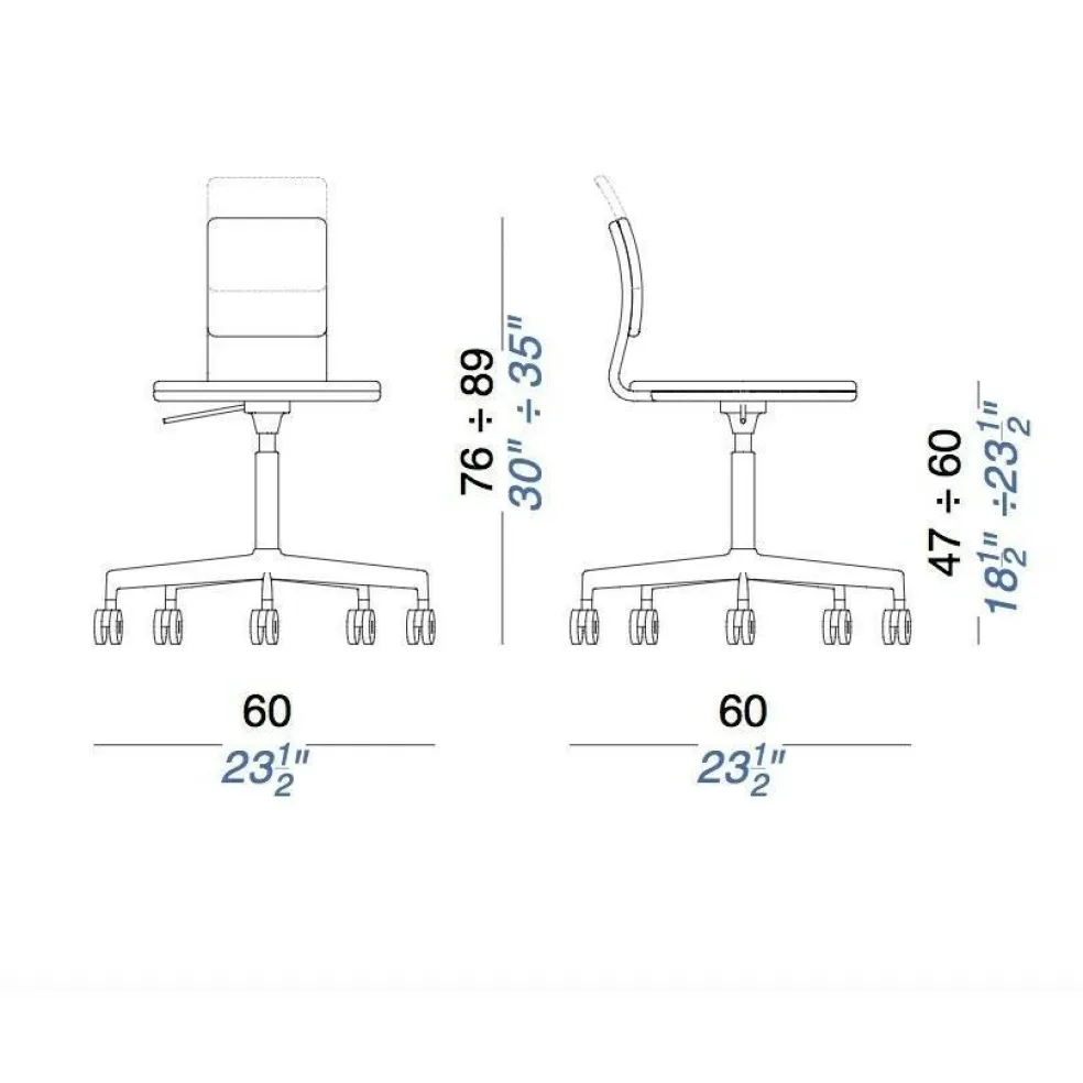 Lab S70 Bürostuhl 76-89cm