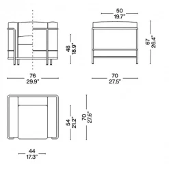 LC2 Fauteuil Grand Confort petit modèle