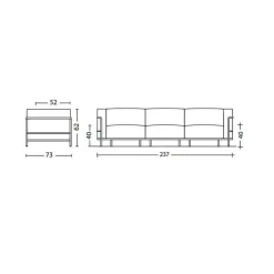 LC3 Fauteuil Grand Confort grand modèle trois places