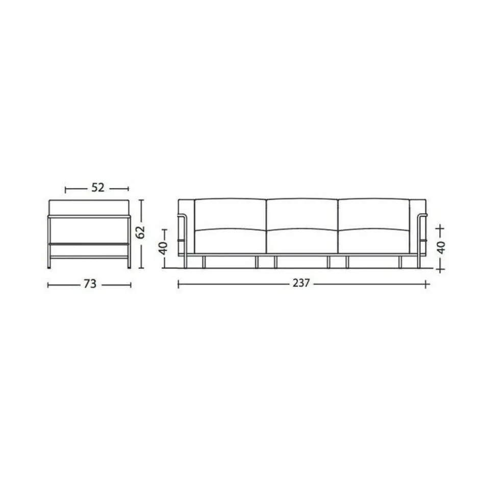 LC3 Fauteuil Grand Confort grand modèle trois places
