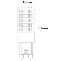 LED G9 PIN 340° KLAR 3,6W =} 33W