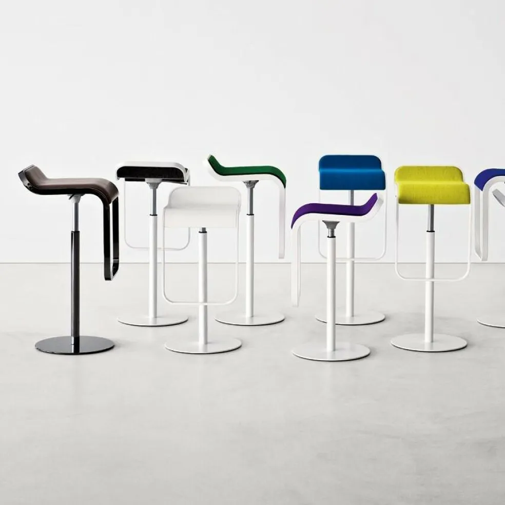 LEM S80 Barhocker Gestell Schwarz Sitzfläche Laminat