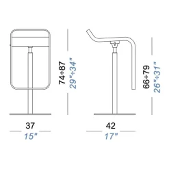 LEM S80 Barhocker Gestell Schwarz Sitzfläche Laminat