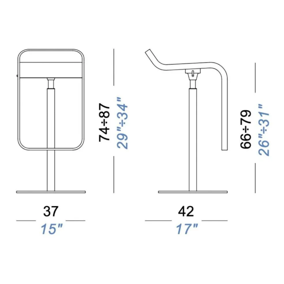 LEM S80 Barhocker Gestell Schwarz Sitzfläche Laminat