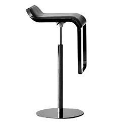 LEM S80 Barhocker Gestell Schwarz Sitzfläche Leder