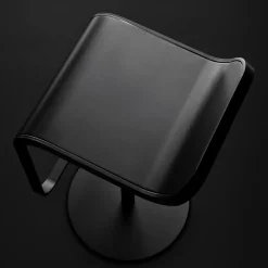 LEM S80 Barhocker Gestell Schwarz Sitzfläche Leder