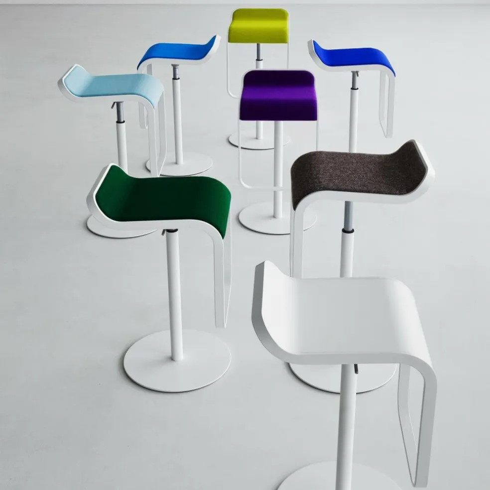 LEM S80 Barhocker Gestell Weiß 74-87cm